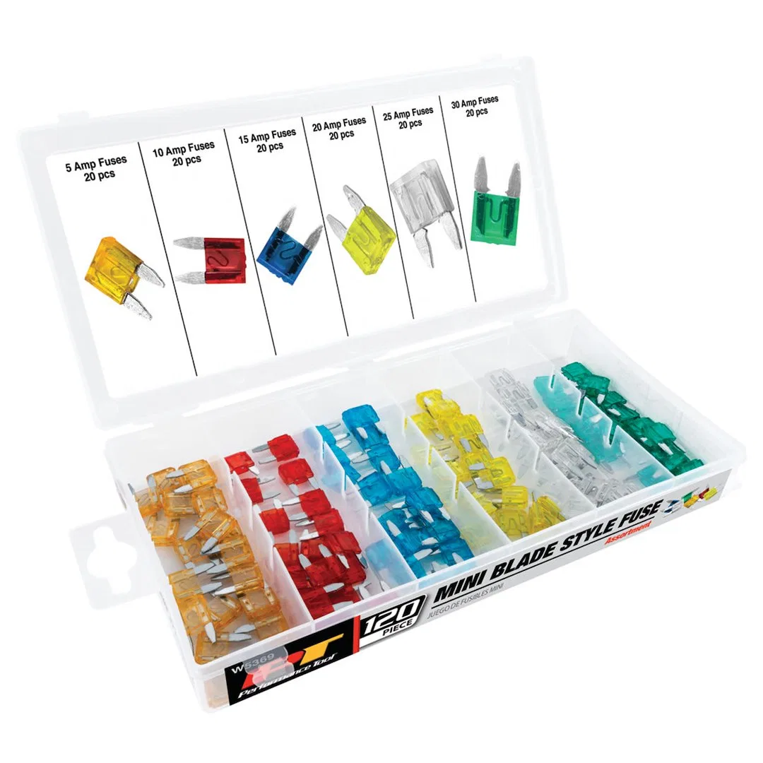 W5369 – PERFORM TOOL Fuse Assortment, Mini Blade Fuse With Twenty 5 Amp/ Twenty 10 Amp/ Twenty 15 Amp/ Twenty 20 Amp/...